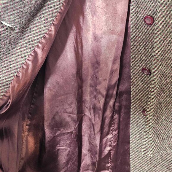 Bromleigh Purple or Burgundy Vintage Wool Tweed Coat Approximate Size Medium - Picture 6 of 10